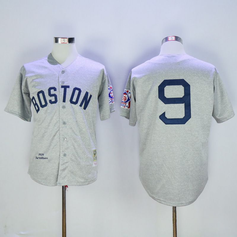 Men Boston Red Sox #9 Williams Grey Throwback MLB Jerseys->youth mlb jersey->Youth Jersey